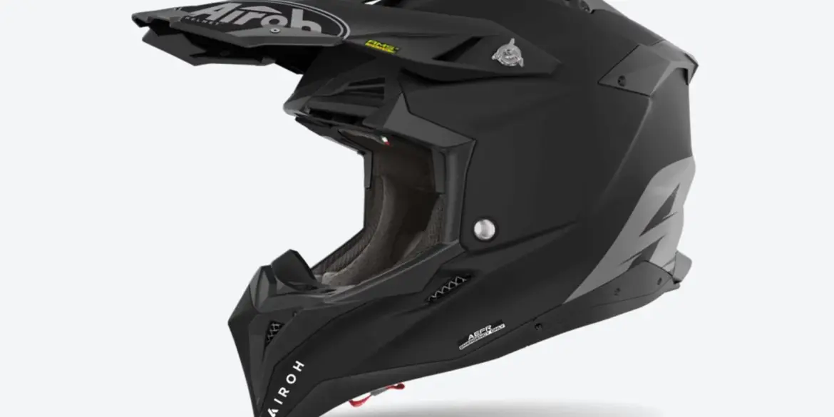 Airoh Aviator 3 Color Offroad-Helm in matter schwarzer Ausführung, Seitenansicht