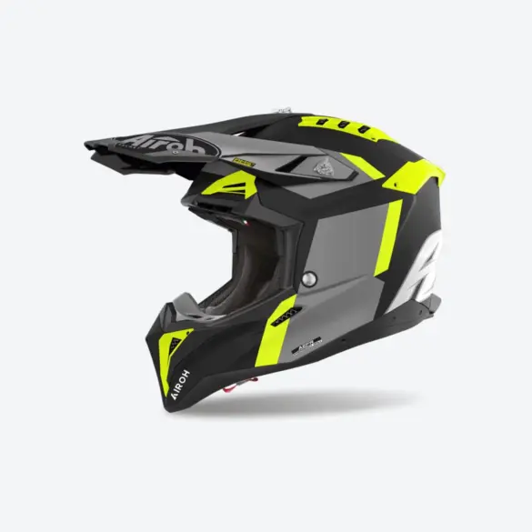 Airoh Aviator 3 Glory Offroad-Helm in Gelb matt, Seitenansicht
