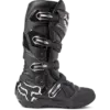 Schwarzer Motocross-Stiefel Fox Motion X mit vier Metallschnallen und Fox-Logo