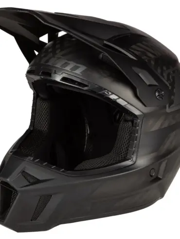 Klim F3 Carbon Offroad-Helm, matt schwarz, seitliche Ansicht