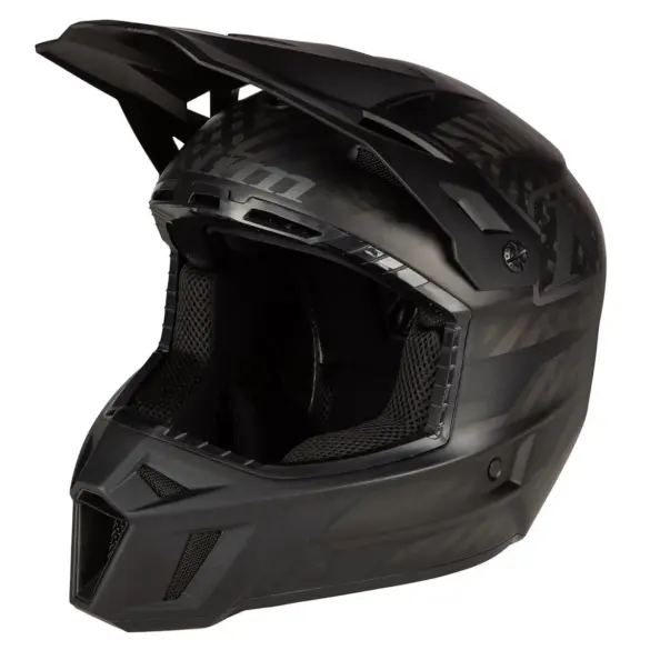 Klim F3 Carbon Offroad-Helm, matt schwarz, seitliche Ansicht
