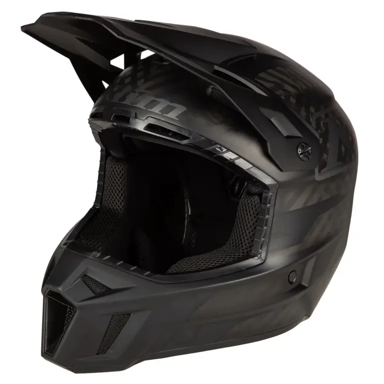 Klim F3 Carbon Offroad-Helm, matt schwarz, seitliche Ansicht