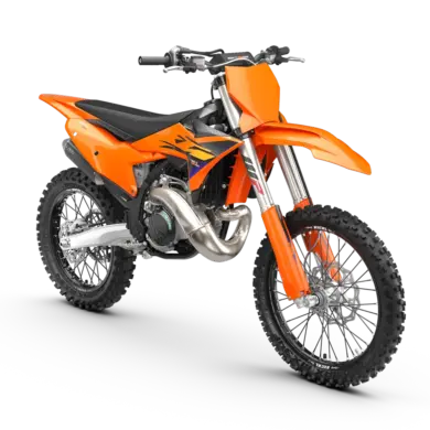 KTM 250 SX 2026 in orange, Seitenansicht eines modernen Motocross-Bikes