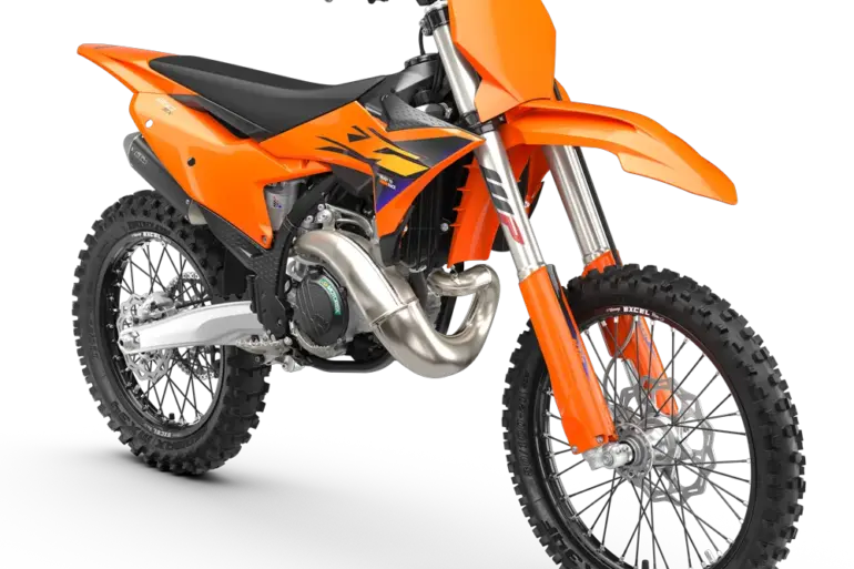 KTM 250 SX 2026 in orange, Seitenansicht eines modernen Motocross-Bikes
