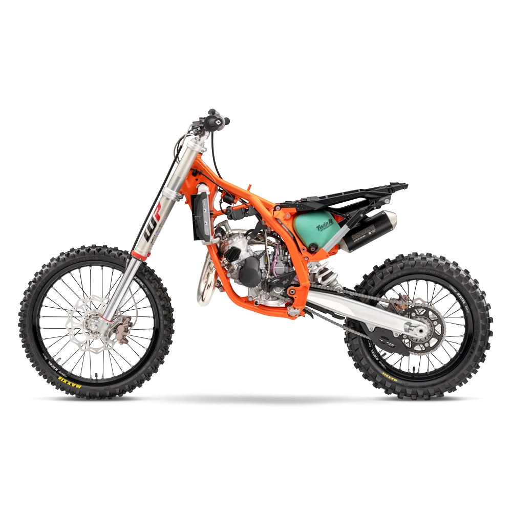 Rahmen und Fahrwerk der KTM 85 SX 19/16 Modell 2026 ohne Verkleidung