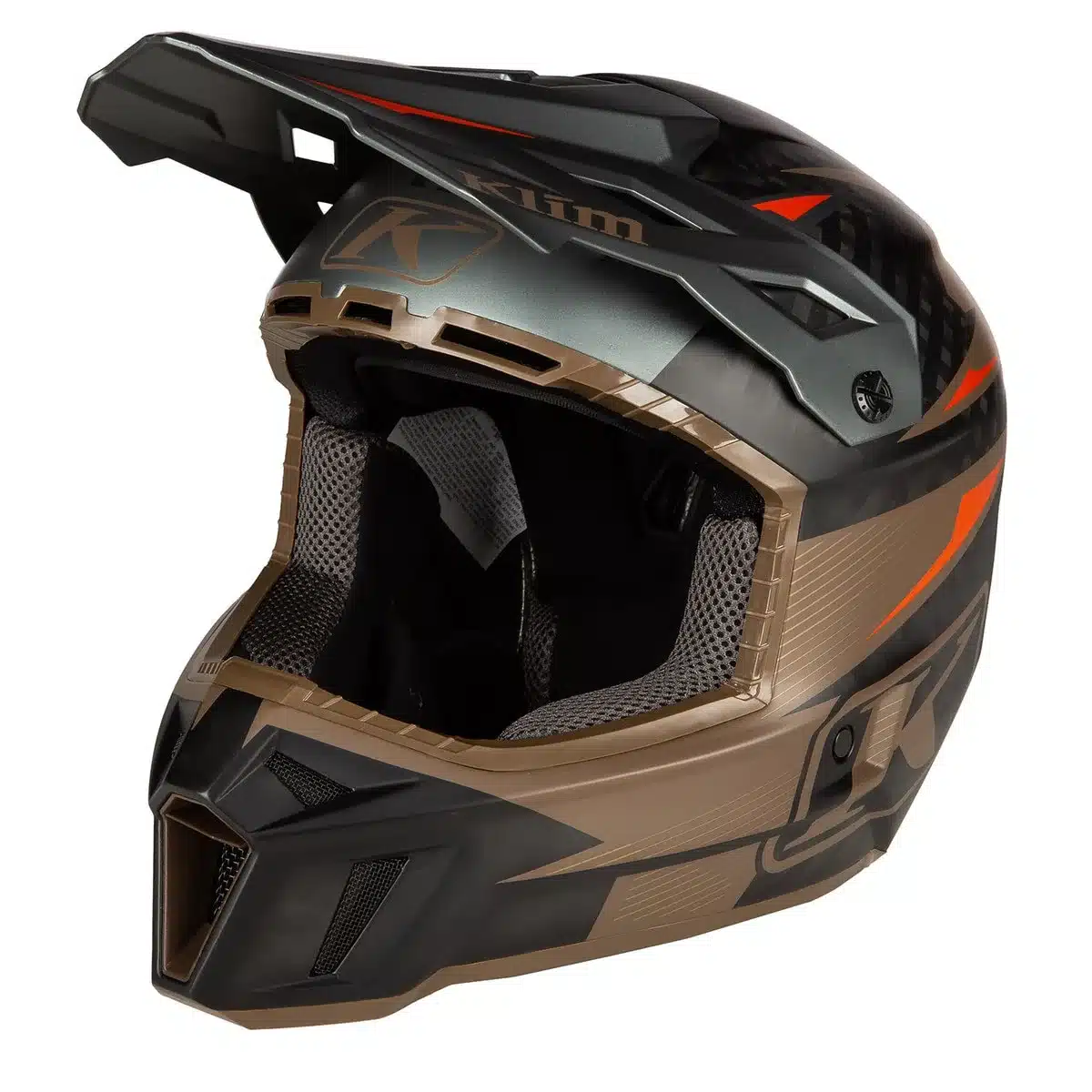 KLIM F3 Carbon Pro Offroad-Helm aus Carbonfaser mit Visier und Belüftungsöffnungen