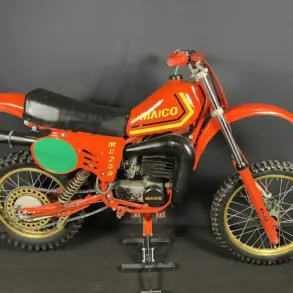 Maico MC 250 Motocross-Motorrad von 1980 in Rot, Seitenansicht, sehr guter Zustand
