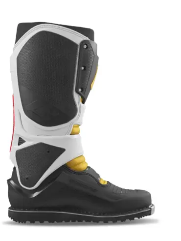 Gaerne SG22 Jarvis 50th Anniversary Edition Motocross-Stiefel in Schwarz, Weiß und Gelb, Seitenansicht