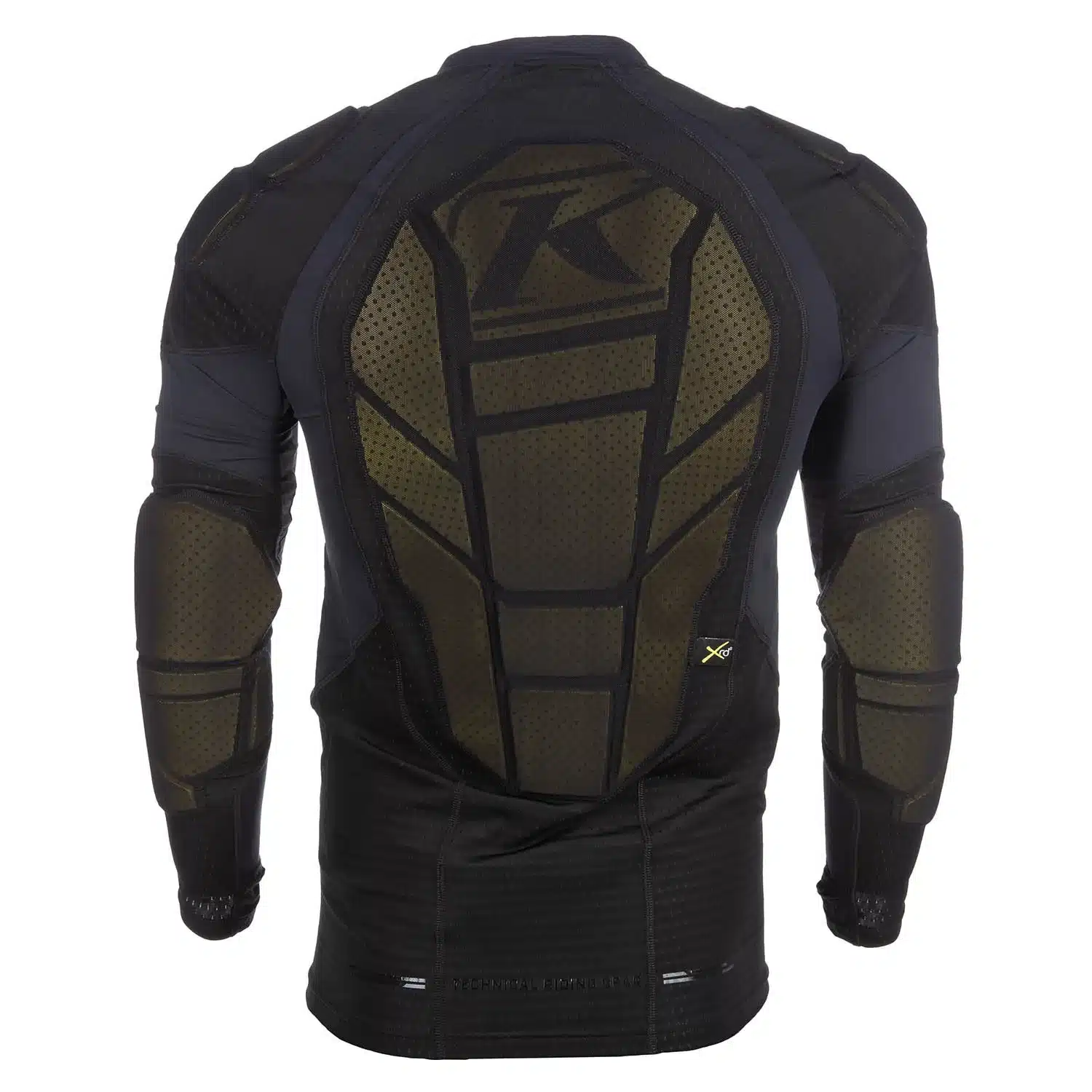KLIM Tactical LS Shirt, Rückansicht mit perforierten Protektoren an Rücken und Armen, schwarze Farbe