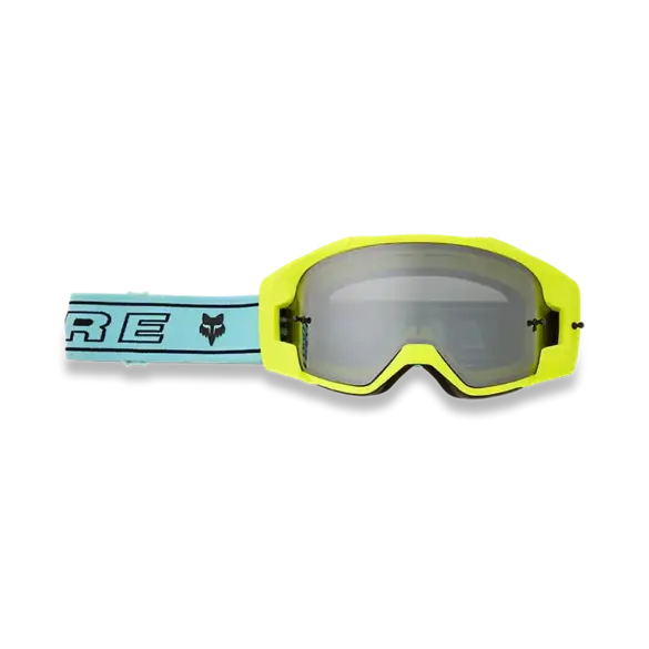 Vue Elevated Limited Edition Schutzbrille mit hellblauem Band und gelbem Rahmen für maximalen Schutz beim Motorsport