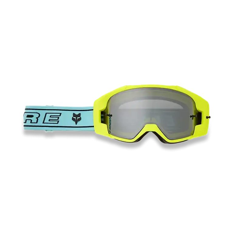 Vue Elevated Limited Edition Schutzbrille mit hellblauem Band und gelbem Rahmen für maximalen Schutz beim Motorsport