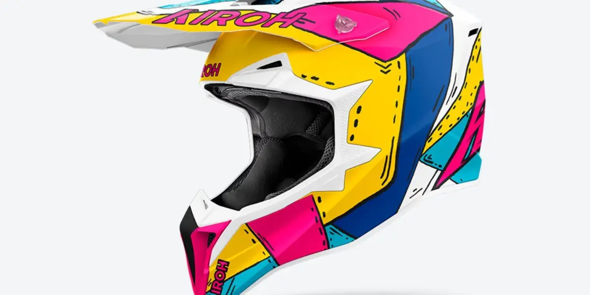 Airoh WRAAAP PAINT Enduro-/Offroad-Helm in farbenfrohem Design, Seitenansicht