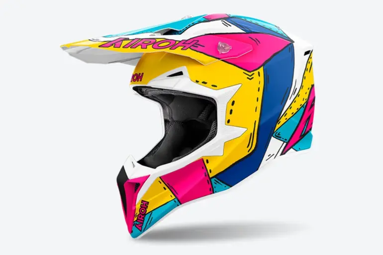 Airoh WRAAAP PAINT Enduro-/Offroad-Helm in farbenfrohem Design, Seitenansicht