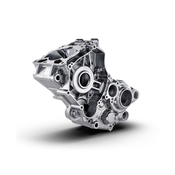 Motorgehäuse einer Husqvarna TC 125 Heritage, Aluminium-Gussteil, freigestellt