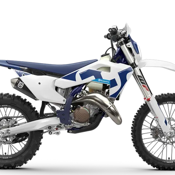 Seitenansicht der Husqvarna TE 125 2026 Enduro-Motorrad, Modelljahr 2026