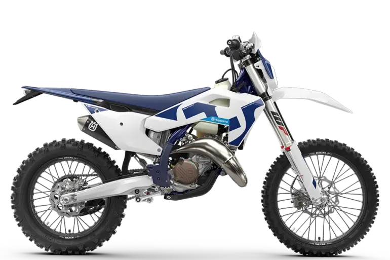 Seitenansicht der Husqvarna TE 125 2026 Enduro-Motorrad, Modelljahr 2026