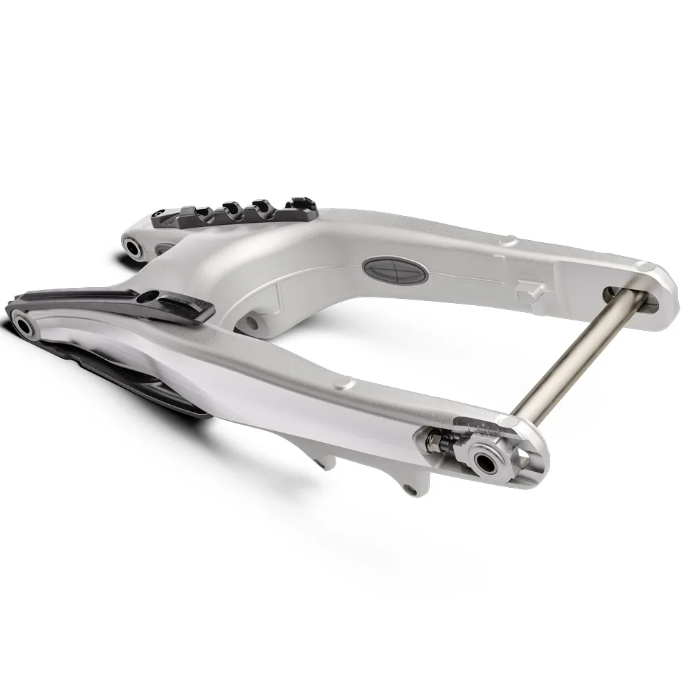 Schwinge der Husqvarna TE 300 Pro 2026 aus Aluminium mit integrierter Kettenführung.