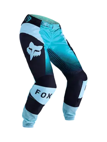 Motocross-Hose Fox 180 Collect für Damen in Türkis und Schwarz, seitliche Ansicht