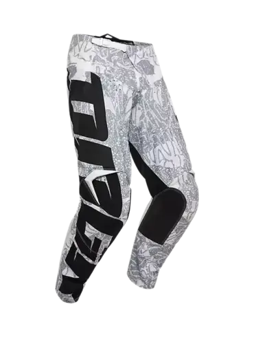 Weiße 180 DNGR-Motocross-Hose mit schwarzen Akzenten und Lederverstärkungen im Kniebereich