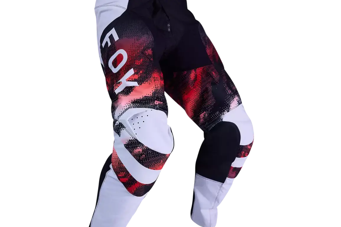 Fox 180 Kairos Motocross-Hose in Weiß und Rot mit Knieverstärkungen und sportlichem Design