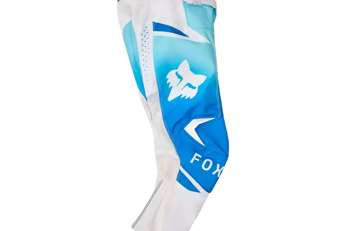 FOX 180 Shield Hose für Mädchen in Blau und Weiß, mit Leder an den Knien und auffälligem Logo-Design