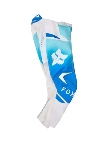 FOX 180 Shield Hose für Mädchen in Blau und Weiß, mit Leder an den Knien und auffälligem Logo-Design