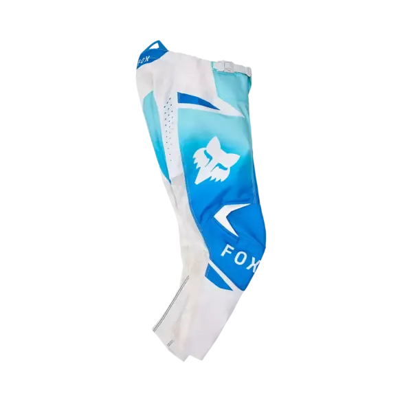 FOX 180 Shield Hose für Mädchen in Blau und Weiß, mit Leder an den Knien und auffälligem Logo-Design