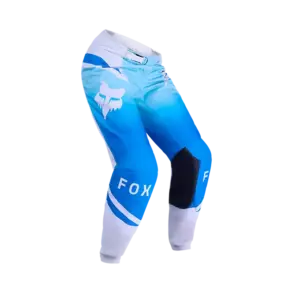 FOX 180 Shield Damen-Motocross-Hose in Weiß und Blau mit schwarzen Knieeinsätzen
