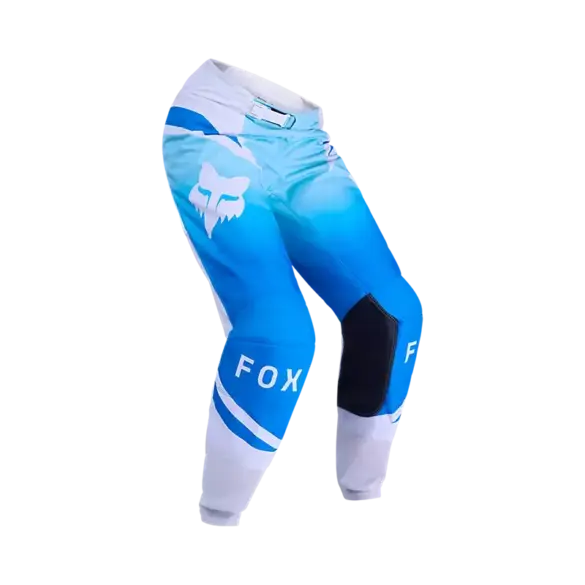 FOX 180 Shield Damen-Motocross-Hose in Weiß und Blau mit schwarzen Knieeinsätzen