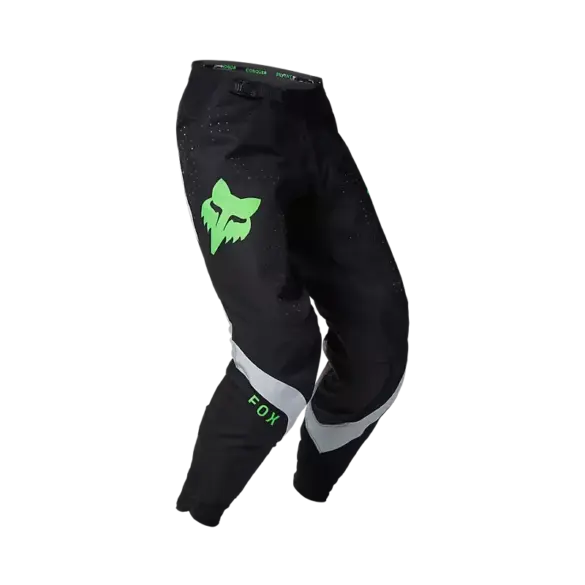 FOX 360 Motocross-Hose, Limited Edition, schwarz mit grünem Logo.