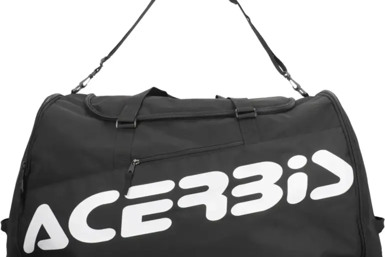 Schwarze Acerbis Cargo Equipment Bag mit großem Logo und Schultergurt