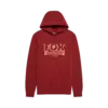 Banner Pullover Hoodie in rostbraun mit FOX Original Racing Company Aufdruck und Kängurutasche