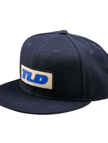 Flat Bill Snapback Fade Out Marine Kappe mit flachem Schirm in Navy und blauem Patch