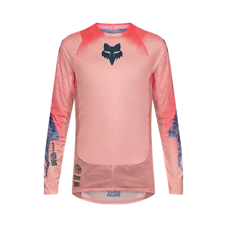 Flexair Vision Limited Edition Motocross Jersey in Rosa von Fox Racing, mit langen Ärmeln und charakteristischem Fox Logo.