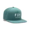 FOX Non Stop Funktions-Snapback-Kappe mit Perforationen und weißem Logo-Druck auf der Vorderseite.