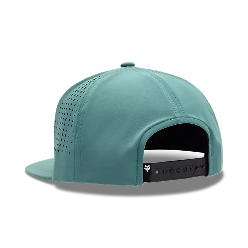 Funktions-Snapback-Kappe Non Stop, Rückseite mit Belüftungslöchern und Snapback-Verschluss in Türkis