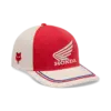 Honda Snapback Cap für Frauen in Rot und Off-White mit 3D-Stickerei und gebogenem Schirm