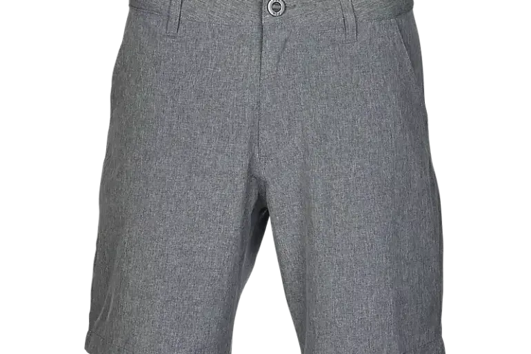 Graue, hybride Motorrad-Shorts Essex Tech von vorne freigestellt