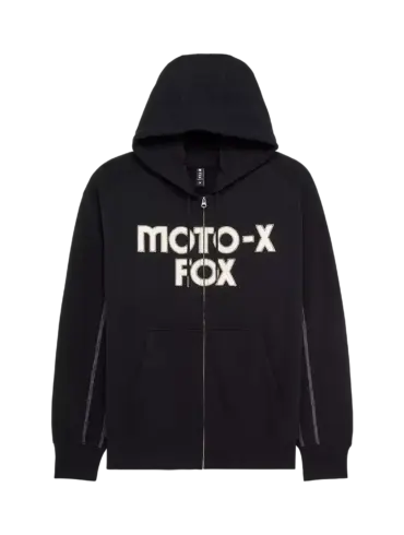 Schwarze Moto‑X Oversized Kapuzenjacke mit großem Logo-Print auf der Brust