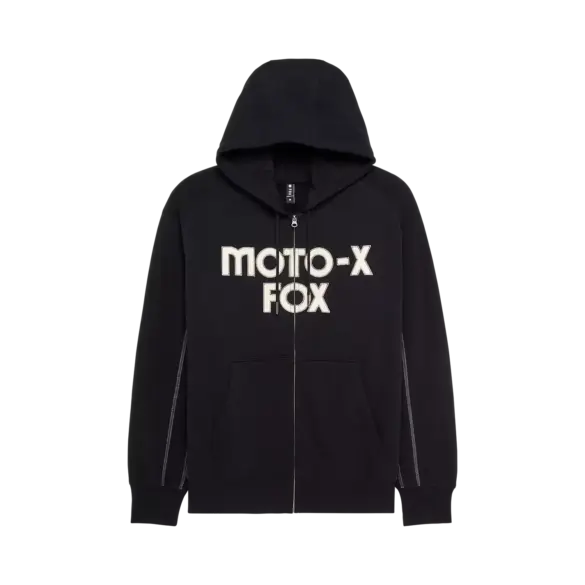 Schwarze Moto‑X Oversized Kapuzenjacke mit großem Logo-Print auf der Brust