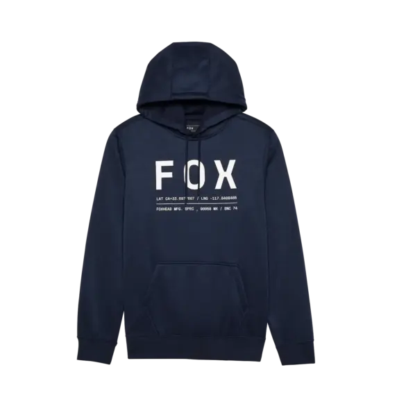 Mitternachtsblauer FOX Kapuzenpullover Non Stop mit großem Frontprint, Kängurutasche und robustem Fleece.