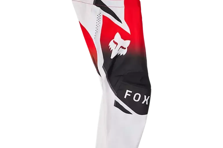 Motocross Kinderhose Fox 180 Shield in rot, schwarz und weiß aus robustem Material