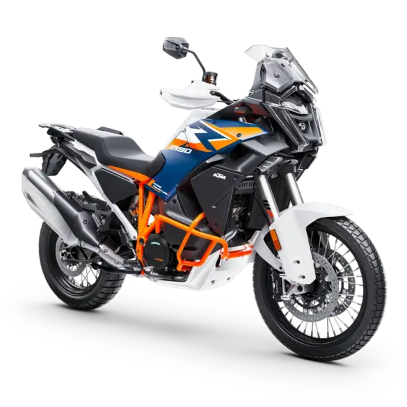KTM 1390 Super Adventure R 2026 in Seitenansicht, Adventure-Reiseenduro mit Offroad-Ausrichtung