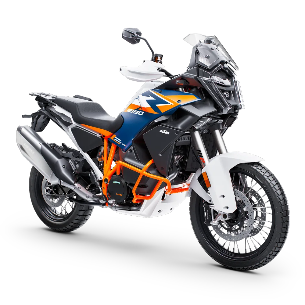 KTM 1390 Super Adventure R 2026 in Seitenansicht, Adventure-Reiseenduro mit Offroad-Ausrichtung