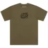 Kurzarm-T-Shirt in Olive Heather mit dezenter Badge-Grafik auf der Brust