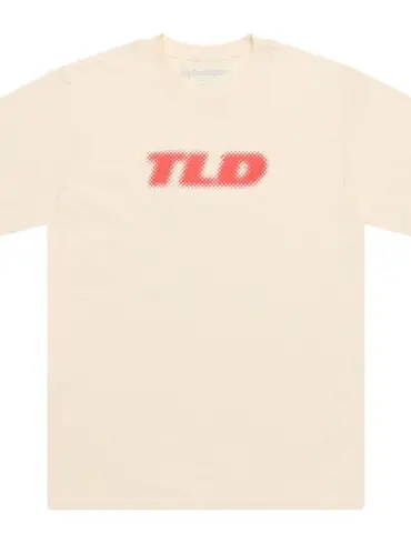 Vintage-Weiß T-Shirt mit rotem TLD Fade-Out-Logo auf der Brust