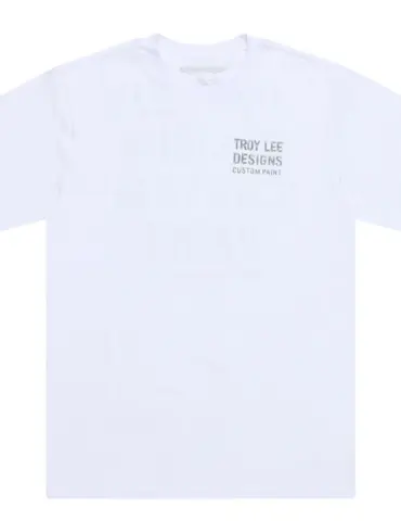 Troy Lee Designs Paint Shop T-Shirt in Weiß mit kleinem Logo-Print auf der Brust.