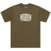 Kurzarm-T-Shirt Stamp Olive Heather mit Troy Lee Designs Logo-Print auf der Brust