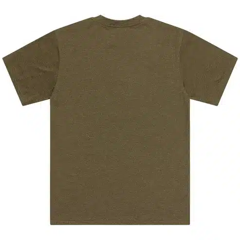 Stamp Olive Heather Kurzarm-T-Shirt in Olive-Farbton, Rückansicht, ohne sichtbaren Aufdruck.