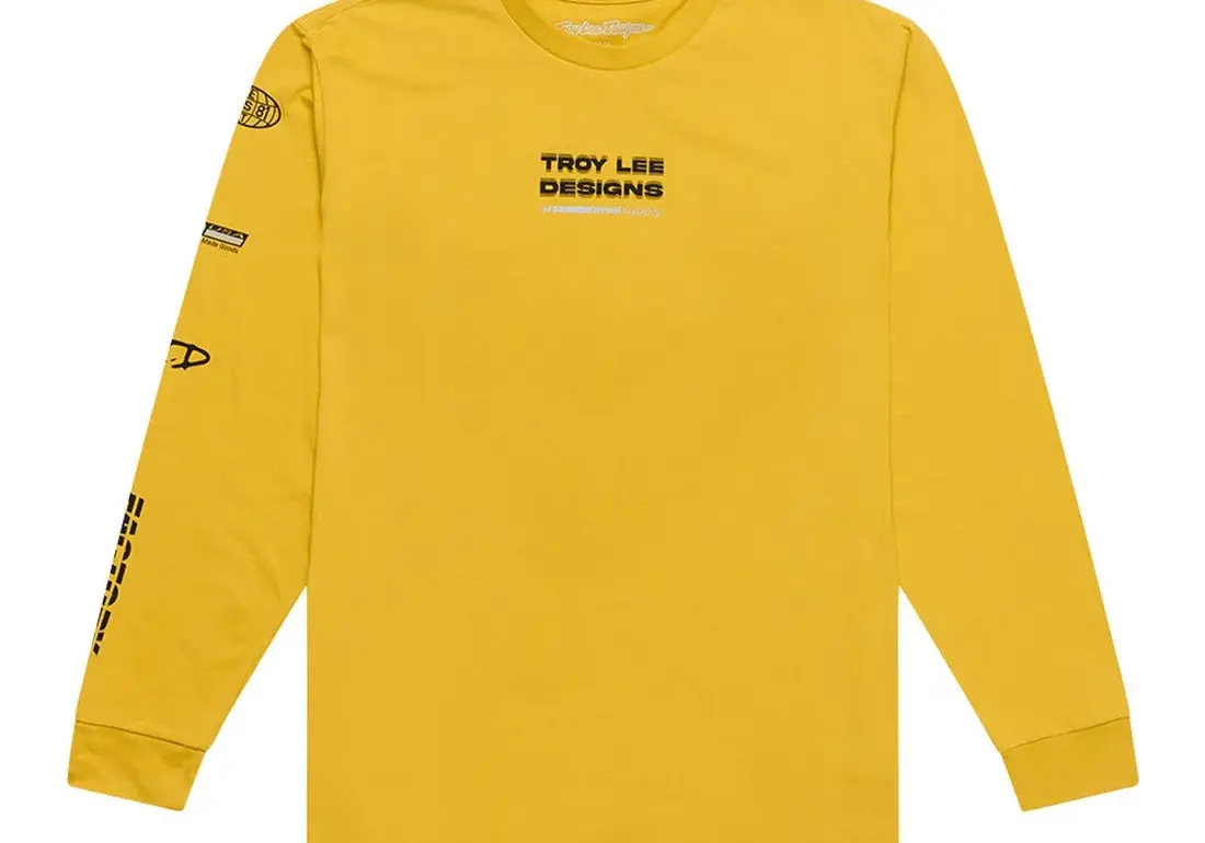 Gelbes Langarmshirt Troy Lee Designs Factory Golden, Motorsport-inspiriert